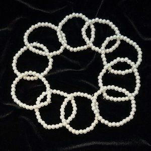 Set of Ten Faux Pearl Stretch Bracelets